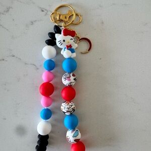 Colorful Beaded Keychain with Character Charm